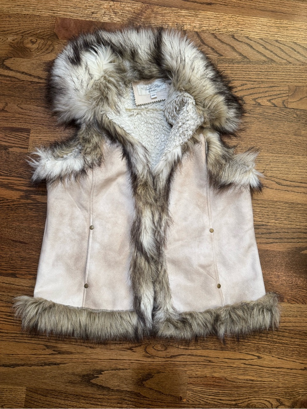 Women’s Faux Fur Trim Vest - Cream